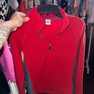 ALO Red Half-Zip Pullover Sweatshirt